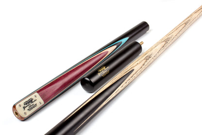 BCE 3 Piece Grand Master Snooker Cue - 145cm - Black/Natural/Blue