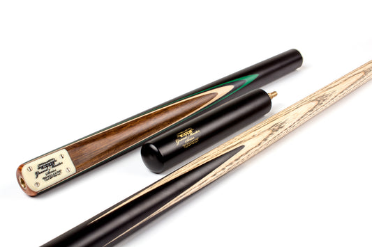 BCE 3 Piece Grand Master Snooker Cue - 145cm - Black/Natural/Green